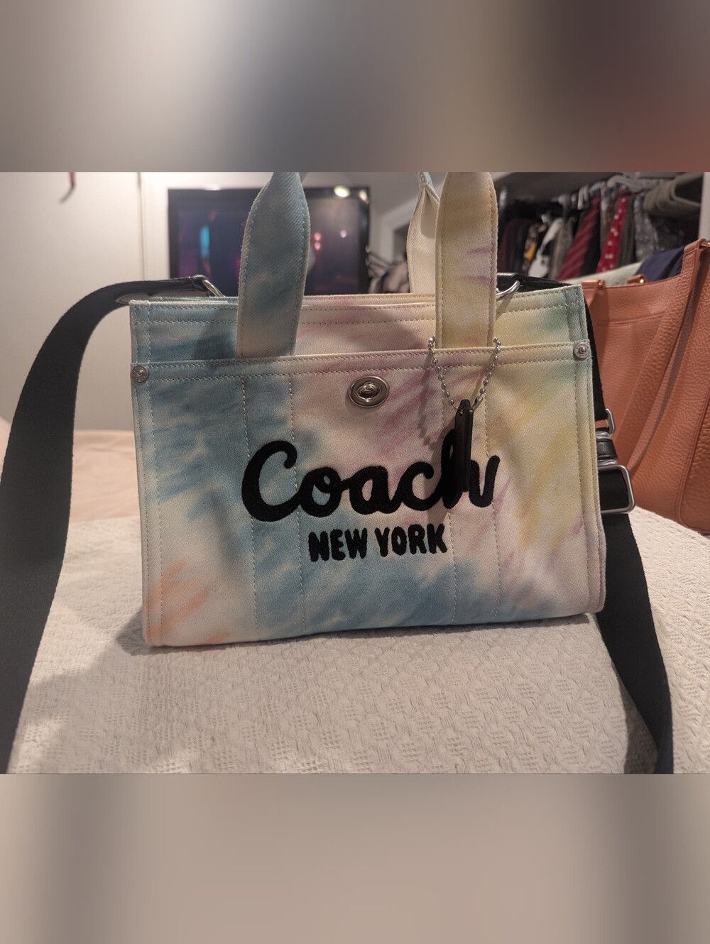 Coach Cargo 26 Rainbow Tie Dye Tote Bag